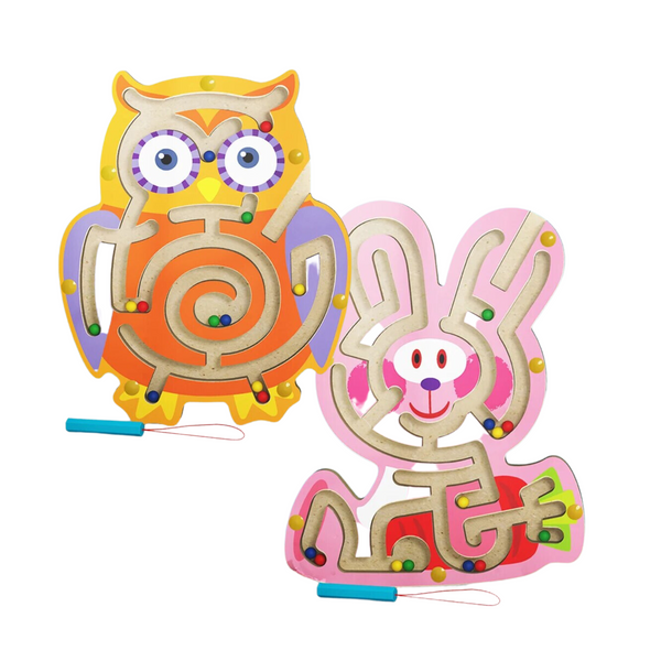 Laberinto Magnético Juego De Madera Motricidad Set De 2