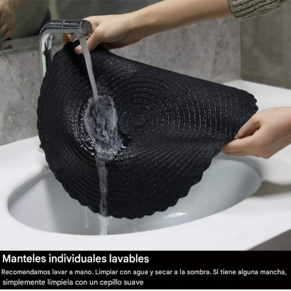 Individuales De Mesa Redondos Trenzados 38 Cm Set De 6
