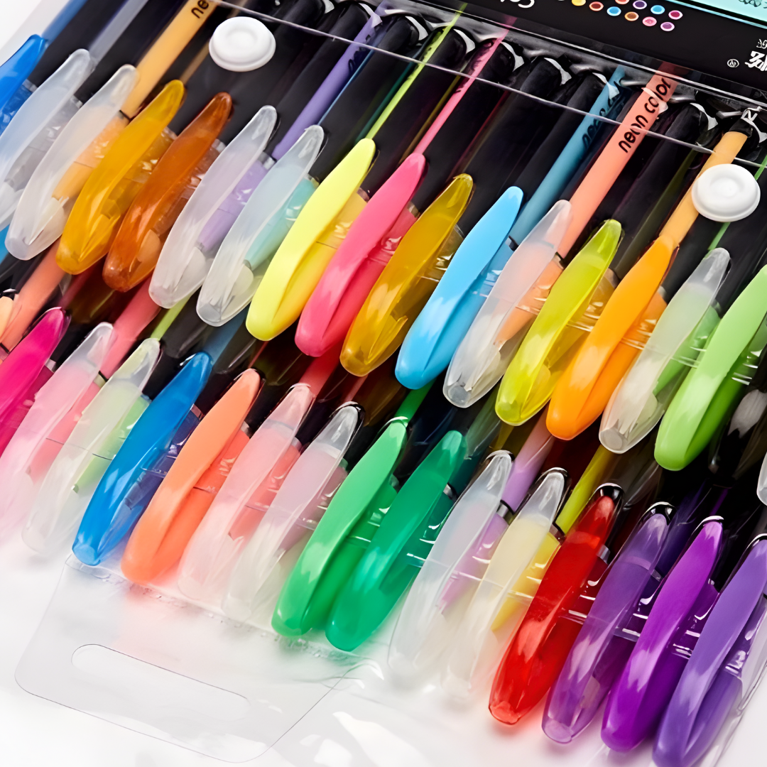 Croquera Hojas Negras + 12 Lápices Metalizados Kawaii