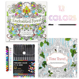 Set Mandalas Para Colorear + Lápices Tiralinea 12 Colores
