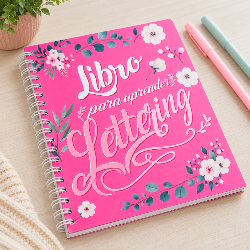 Set Lettering Libro 158 Páginas + 12 Plumones Doble Punta