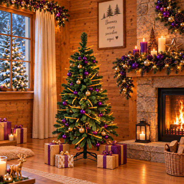 Árbol De Navidad Artificial 150 Cm Frondoso Desmontable