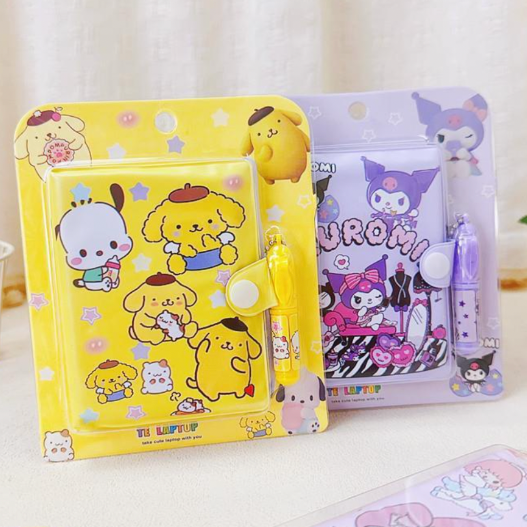 Mini Libreta de Bolsillo Con Lápiz Personajes Sanrio