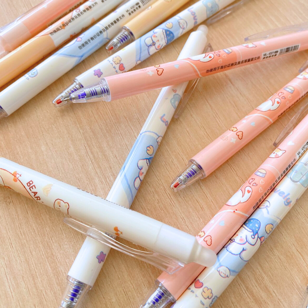 Pack 12 Lápices Tinta Gel 100% Borrable Diseño Kawaii