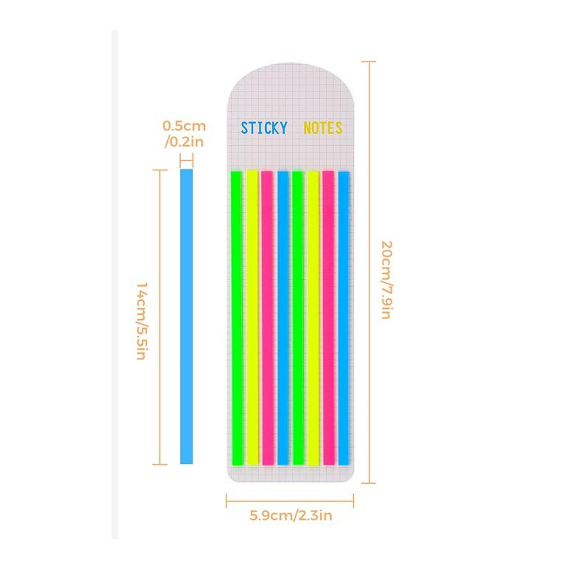 Pack 2 Notas Adhesivas Strips Transparente Destacador Texto