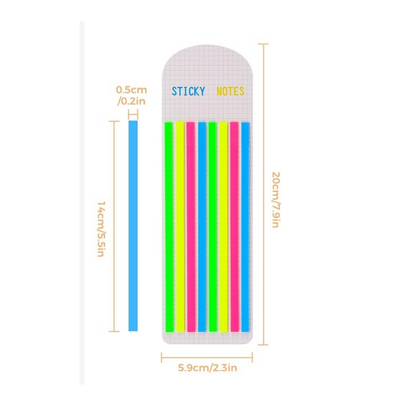 Pack 2 Notas Adhesivas Strips Transparente Destacador Texto