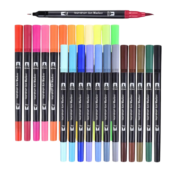 Kit Libro Lettering De 158 Páginas + 3 Set De Plumones