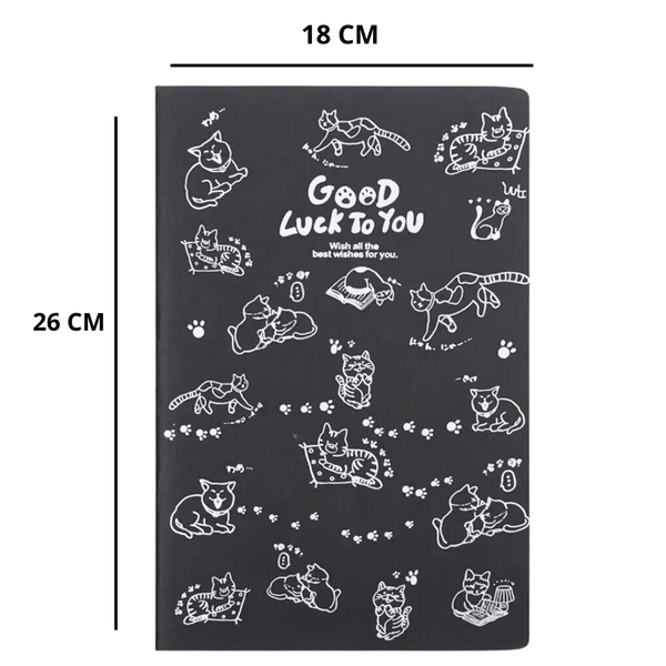 Croquera Hojas Negras + 12 Lápices Metalizados Kawaii