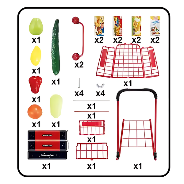 Juguete Carrito De Supermercado Para Niños Con Accesorios