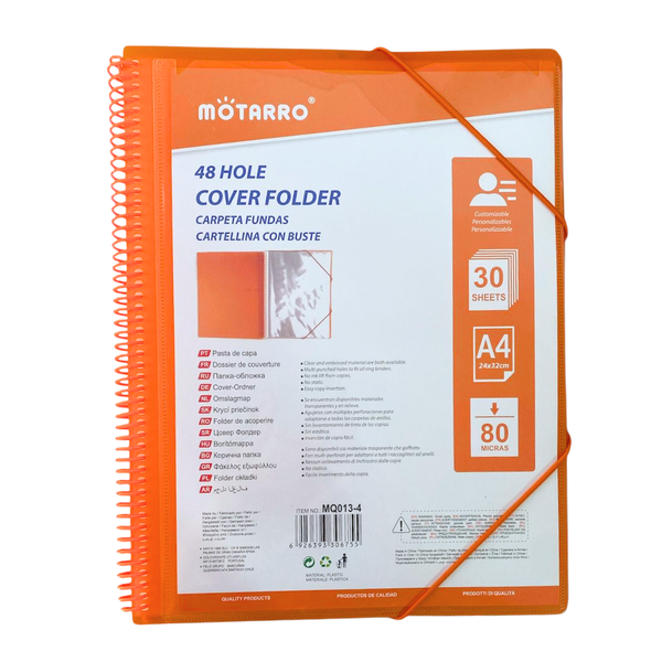 Carpeta Archivadora Anillada A4 Con 30 Fundas Transparentes