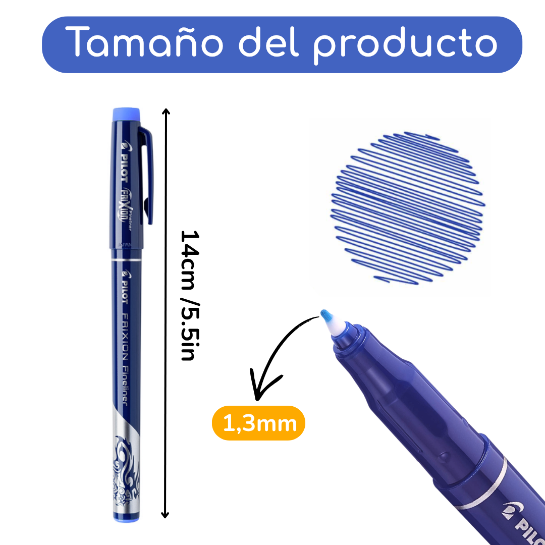 Marcador Fino Pilot Frixion Fineliner Borrable 1.3mm
