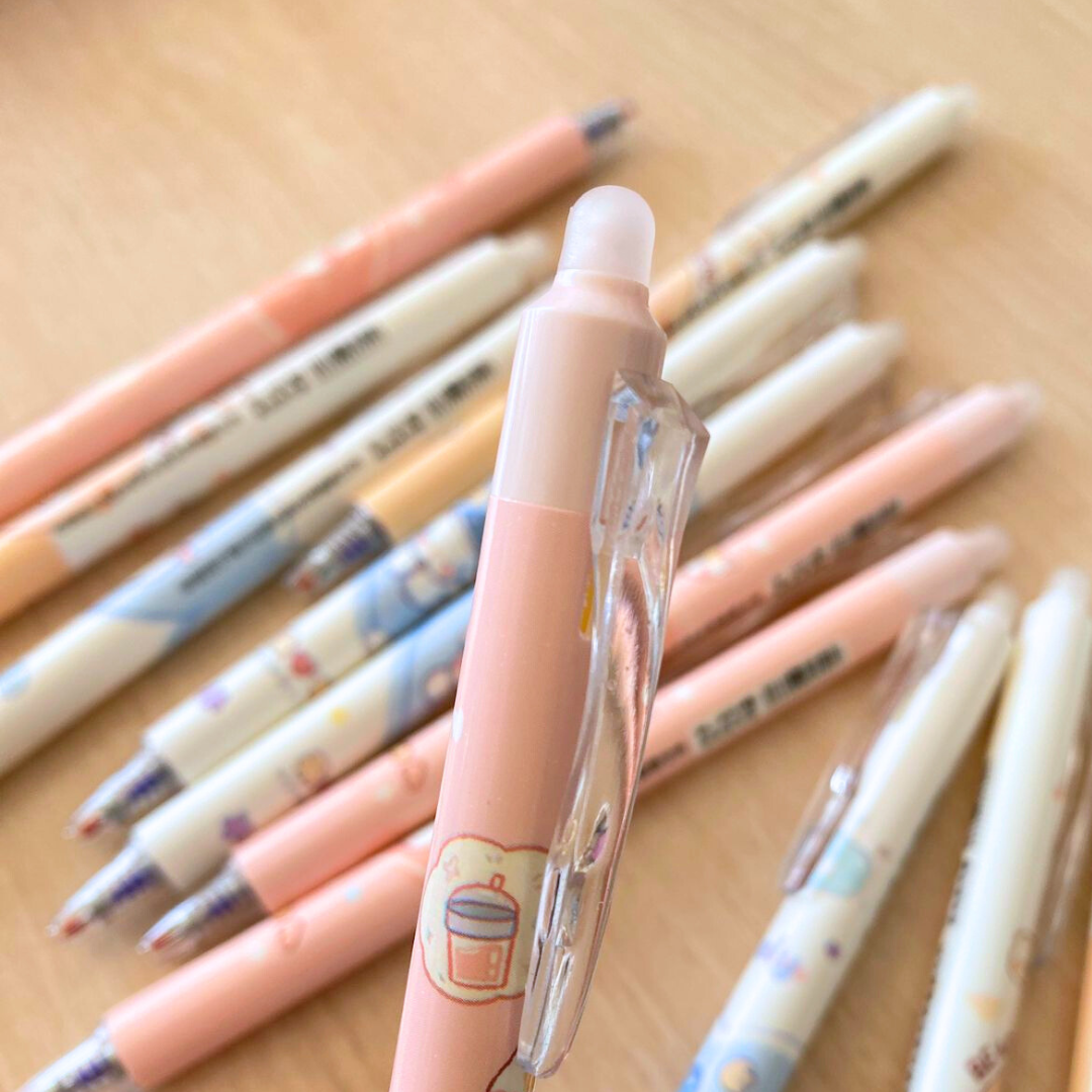Pack 12 Lápices Tinta Gel 100% Borrable Diseño Kawaii