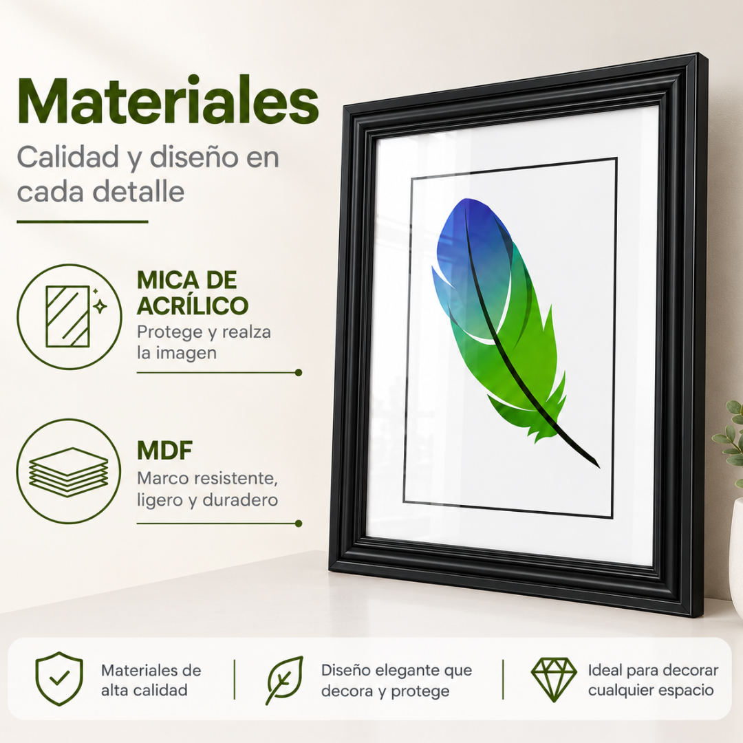 Marco Para Fotos 50x60 Cm Cuadro Portarretrato MDF Pared