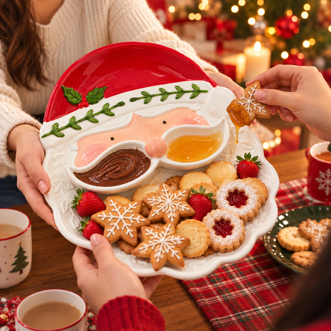 Bandeja Navideña Viejo Pascuero 28x29 Cm Para Aperitivos