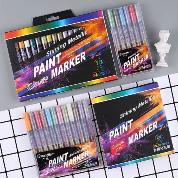 Set De 12 Rotuladores Acrílicos Metalizados