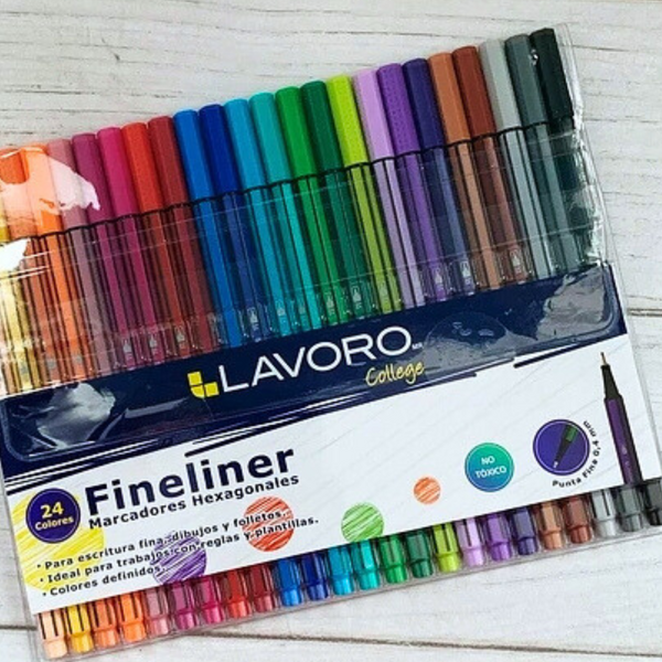 Set 24 Tiralíneas Punta Fina 0.4 Mm Lavoro