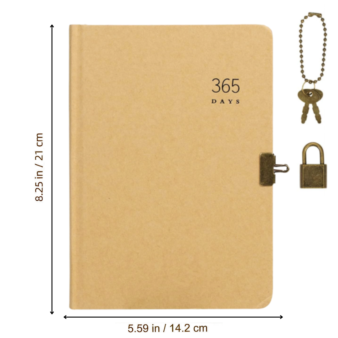 Planner Anual 365 Días Libreta A5 Sin Fechas Con Candado