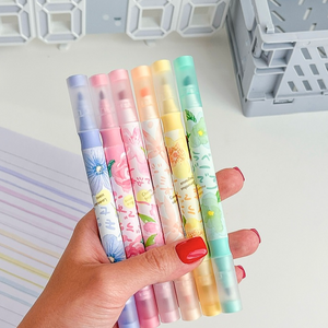 Destacadores Flúor Con Aroma Pack 6 Resaltadores Doble Punta