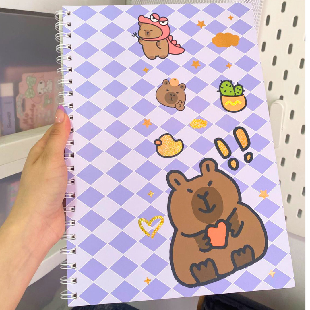 Croquera Kawaii A4 Block de Dibujo con Diseño Capybara