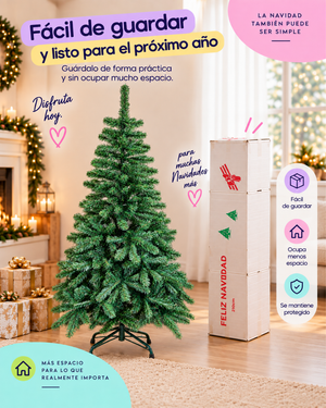 Árbol de Navidad Artificial 150 cm Ramas frondosas con Base Metálica