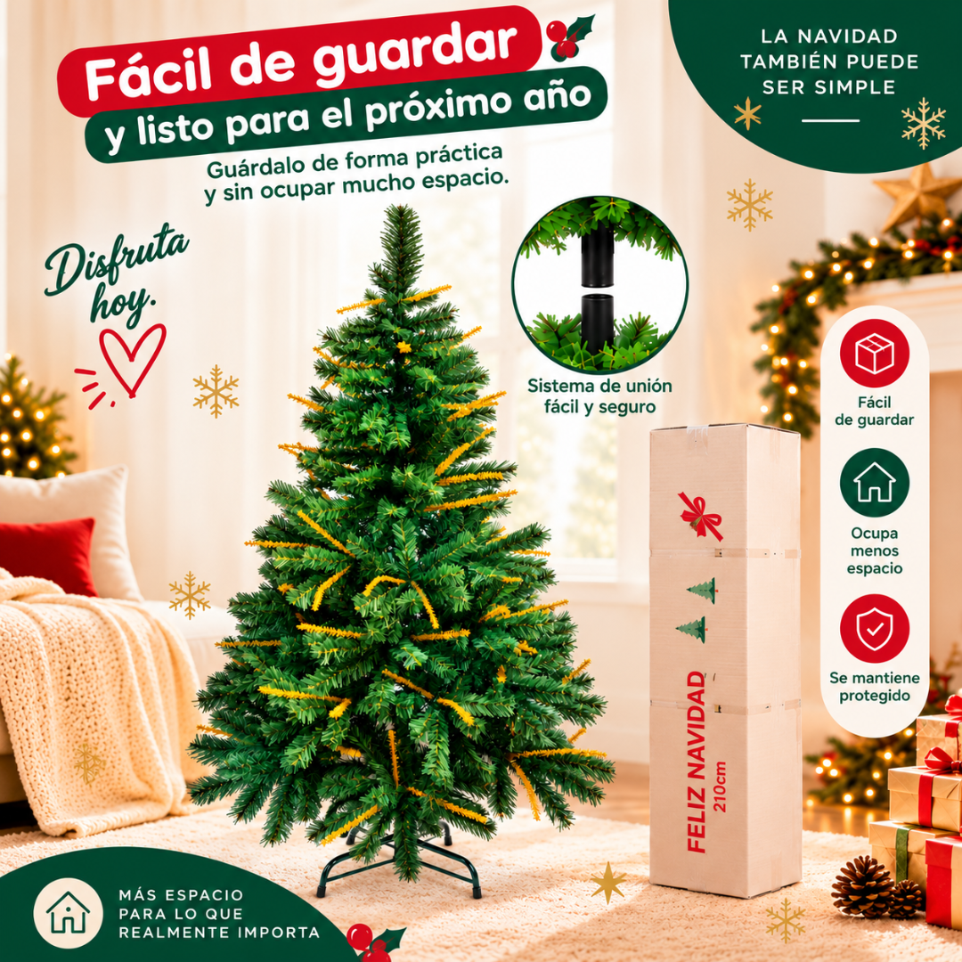 Árbol De Navidad Artificial 150 Cm Frondoso Desmontable