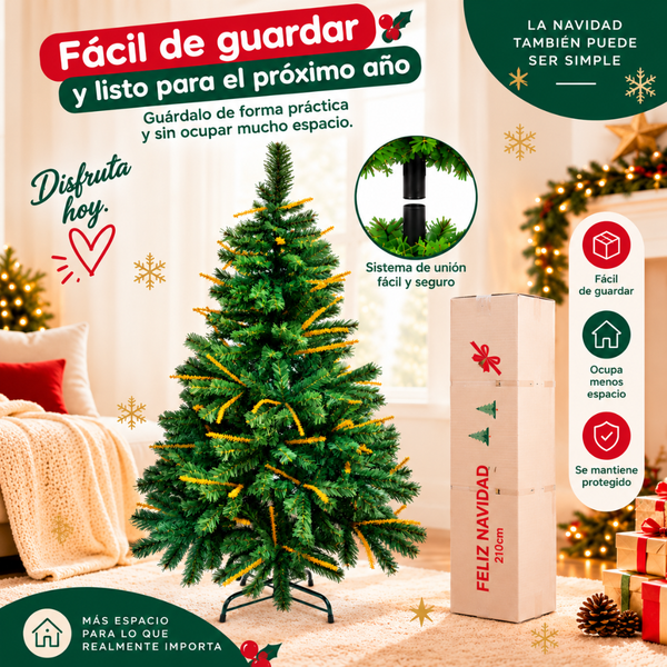 Árbol De Navidad Artificial 150 Cm Frondoso Desmontable