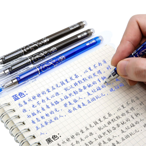 Set De 2 Lapices Borrables Mágicos Tinta Gel Azul Y Negro