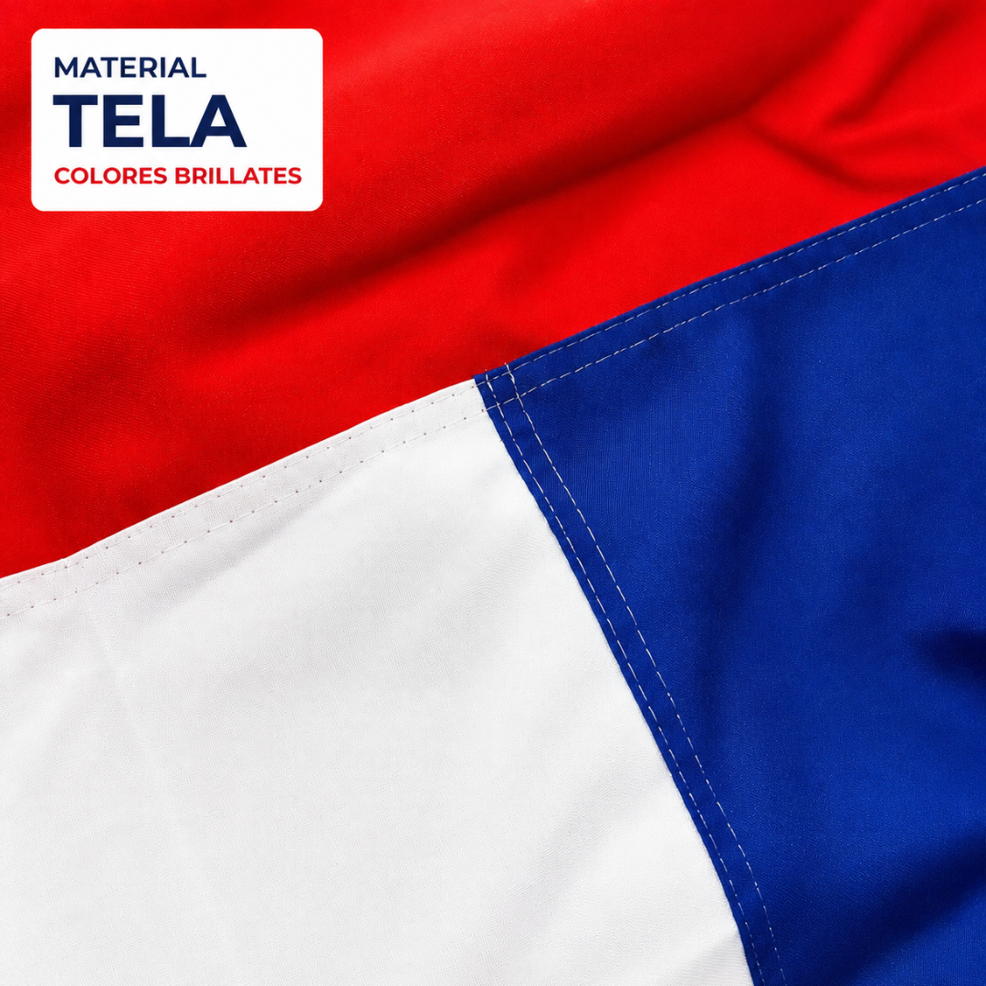Bandera Chilena 180x120 Cm Estrella Bordada Fiestas Patrias