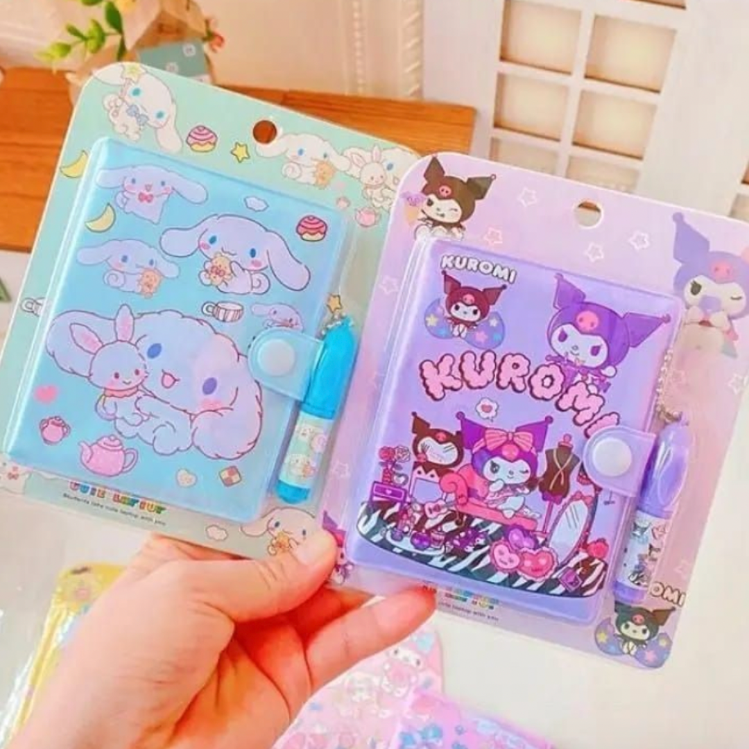 Mini Libreta de Bolsillo Con Lápiz Personajes Sanrio