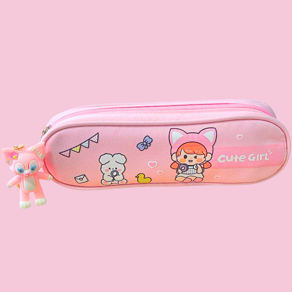Estuche Kawaii Con llavero De Gatito