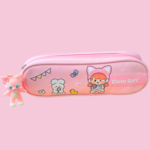 Estuche Kawaii Con llavero De Gatito