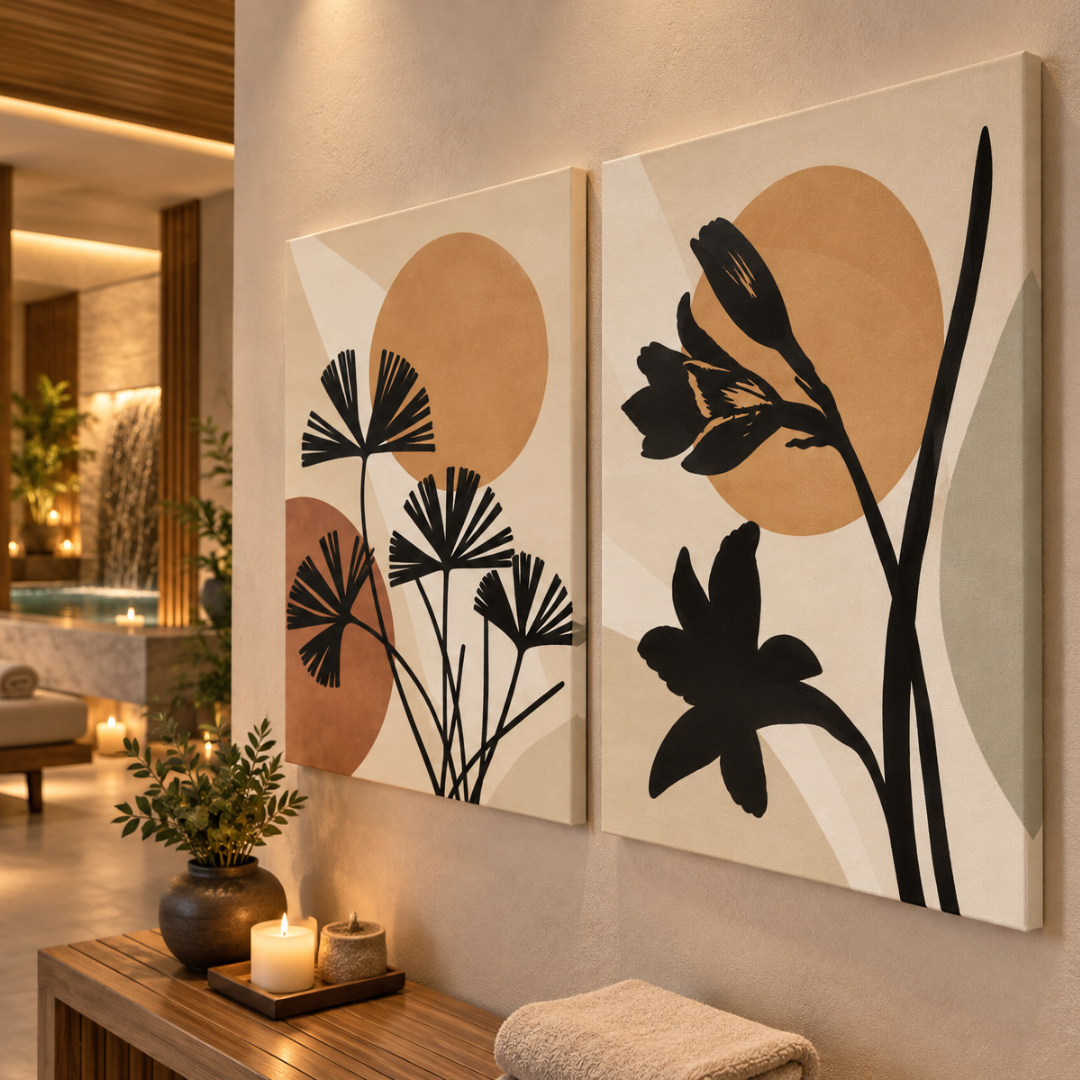 Cuadros Pinturas Decorativas Boho Abstractas 30x40 Cm Set 2