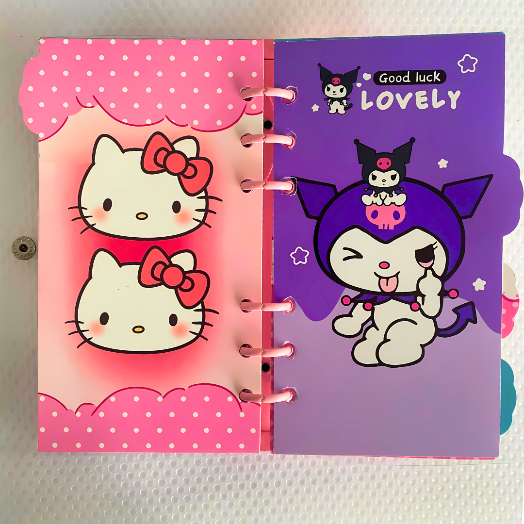 Libreta Agenda Kawaii Kuromi De 74 Hojas Con Lápiz De Gel