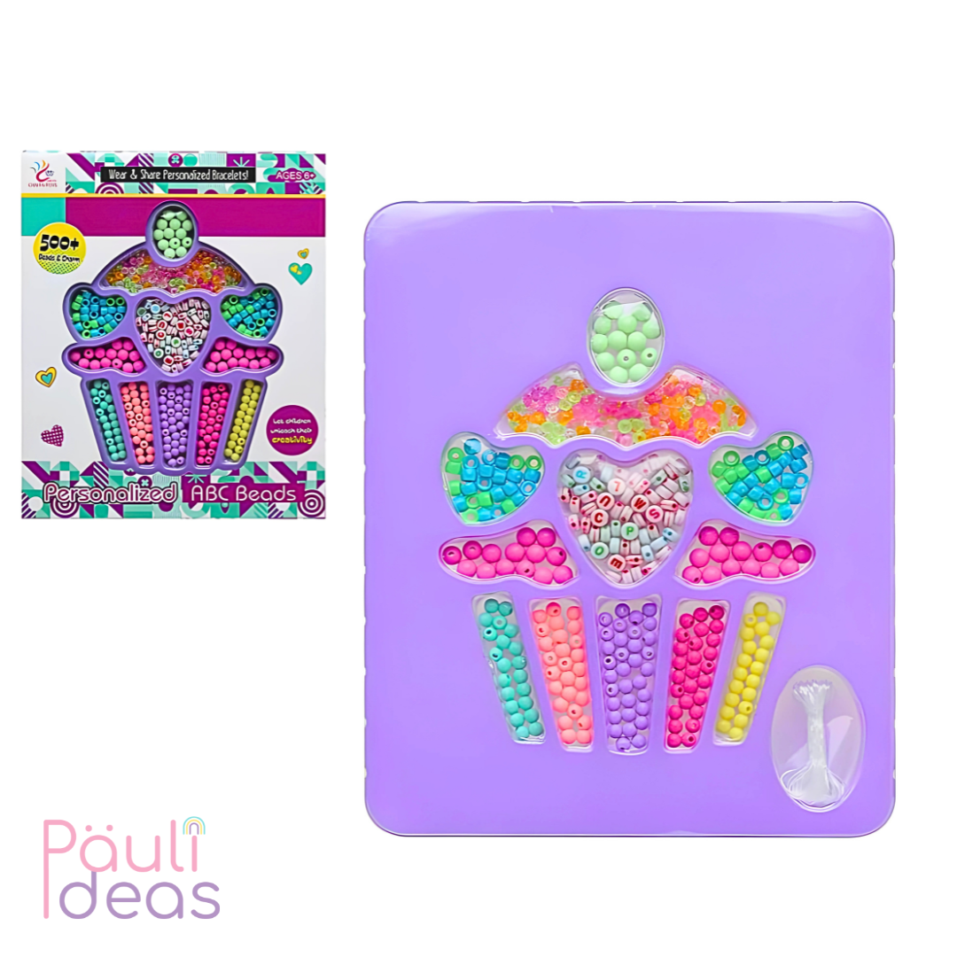 Set Para Hacer Pulseras Y Collares Juguete Kit Cuentas