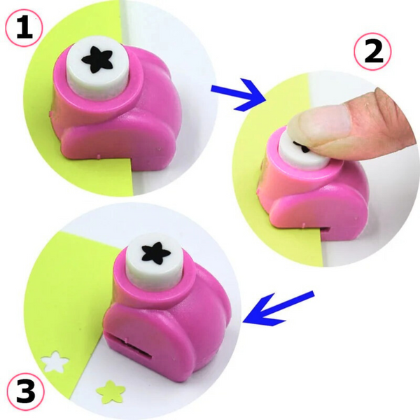 Mini Perforadoras Con Formas Y Diseño Kawaii Pack De 3