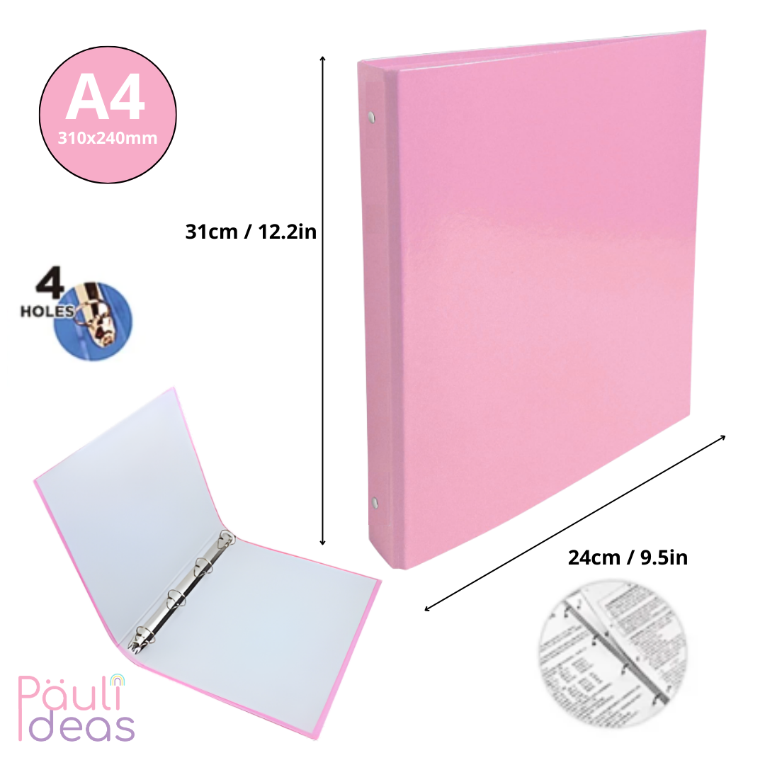 Archivador A4 Binder Carpeta Organizadora Con 4 Anillos