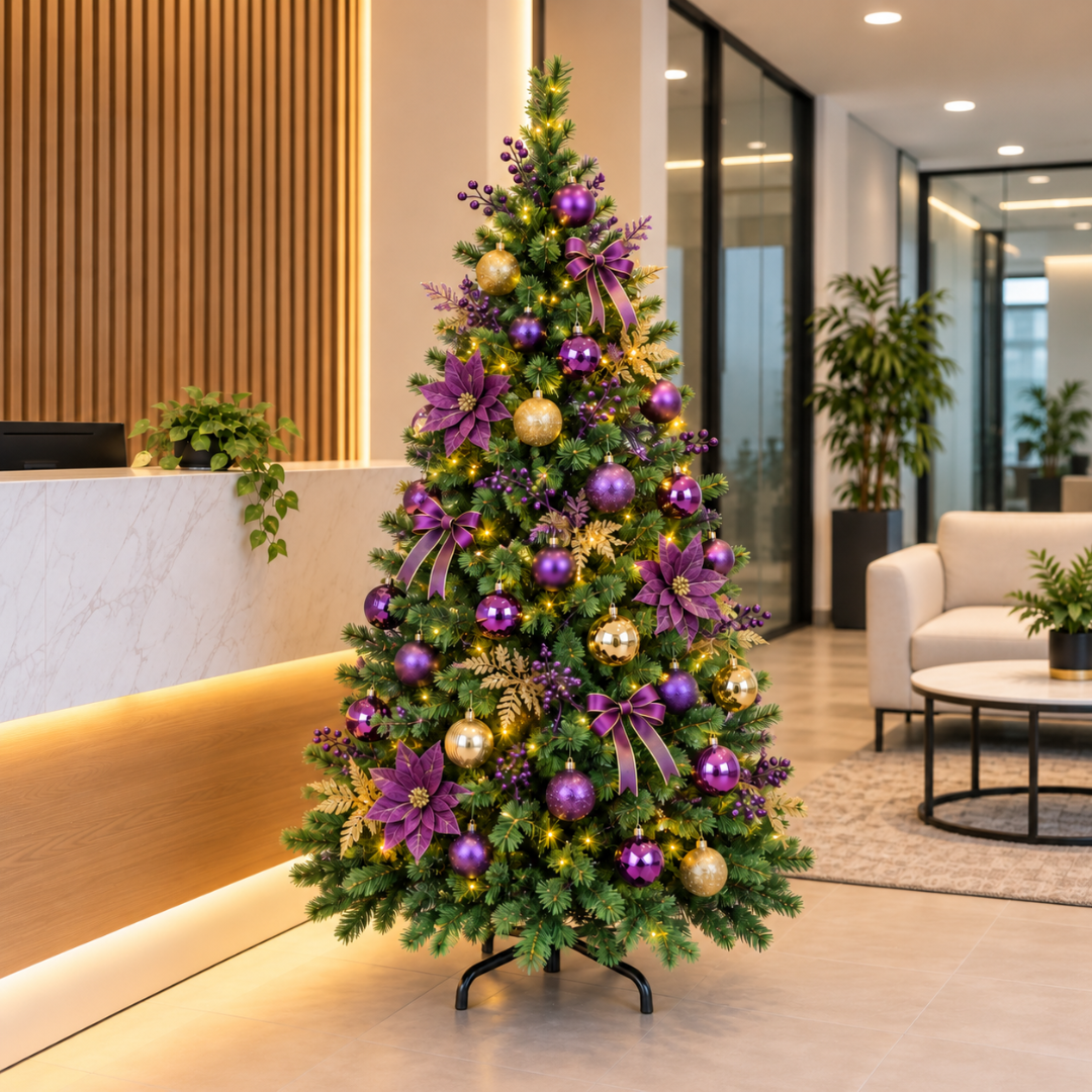 Árbol de Navidad Artificial 180 cm Verde Frondoso Tipo Pino
