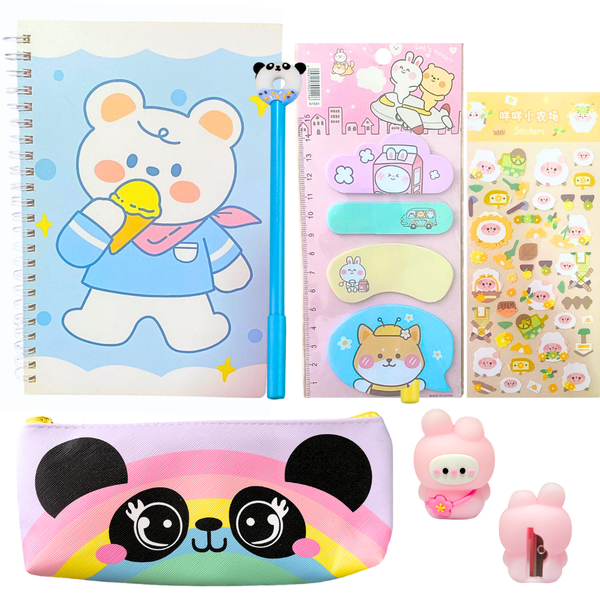 Set De Papelería Kawaii Tierna Osito