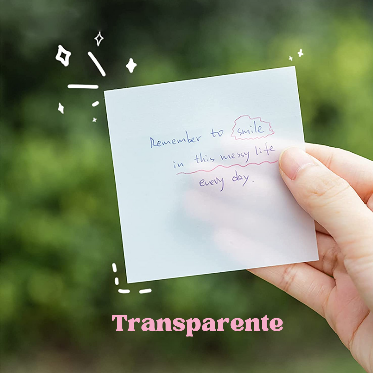 Pack 3 Tamaños Notas Adhesivas Transparente Waterproof