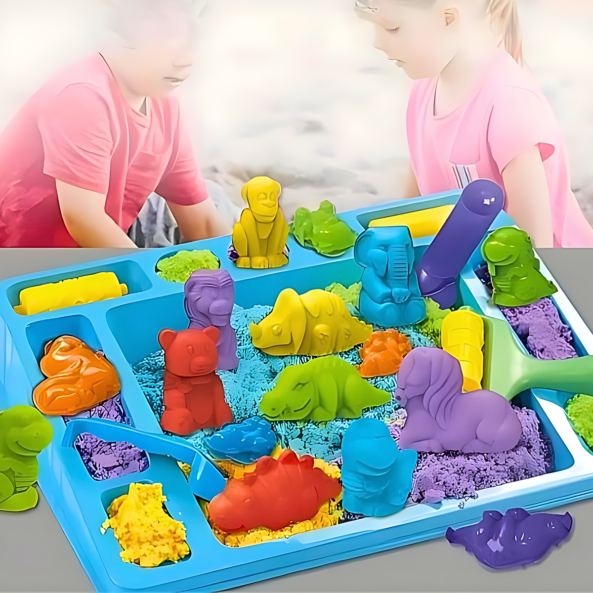 Arena Mágica Con Moldes Y Herramientas Varios Colores