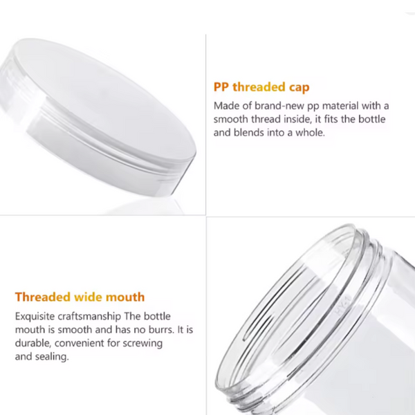 Envase Plástico Con Tapa Rosca Contenedor Pack De 2