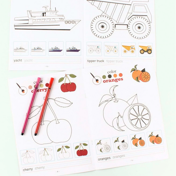 Set De 4 Libros Didácticos Infantiles Para Colorear