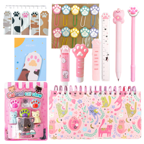 Box Papelería Kawaii - Set De Papelería Y Accesorios Kawaii