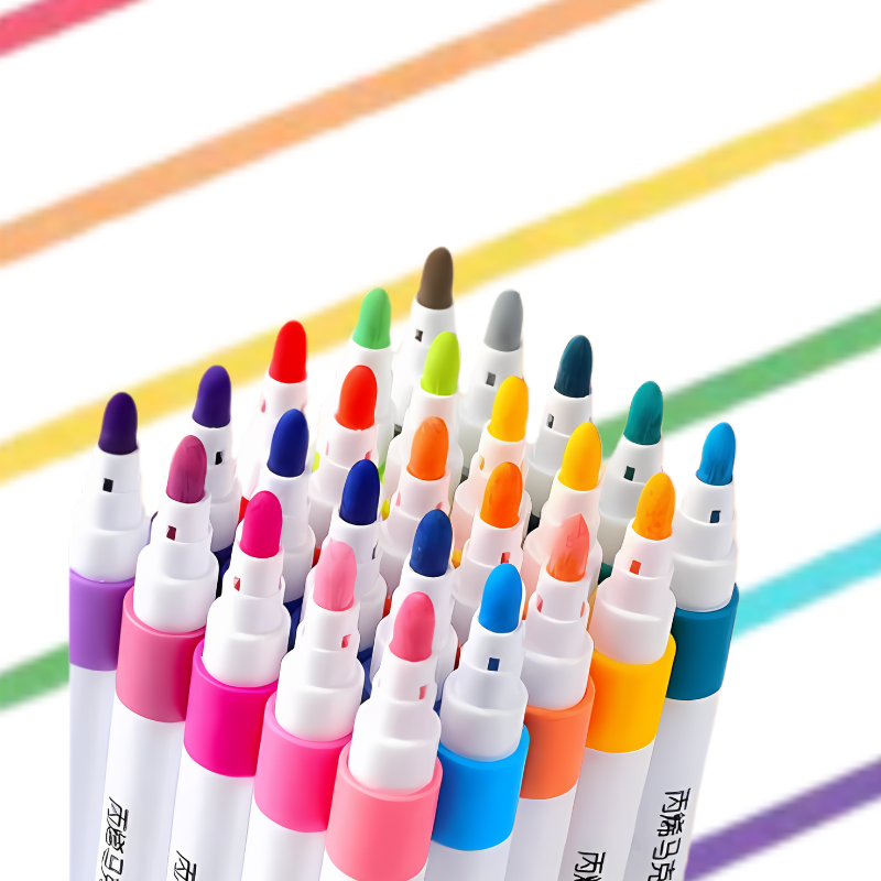 Plumones Acrílicos 24 Colores Toda Superficie Alta Calidad
