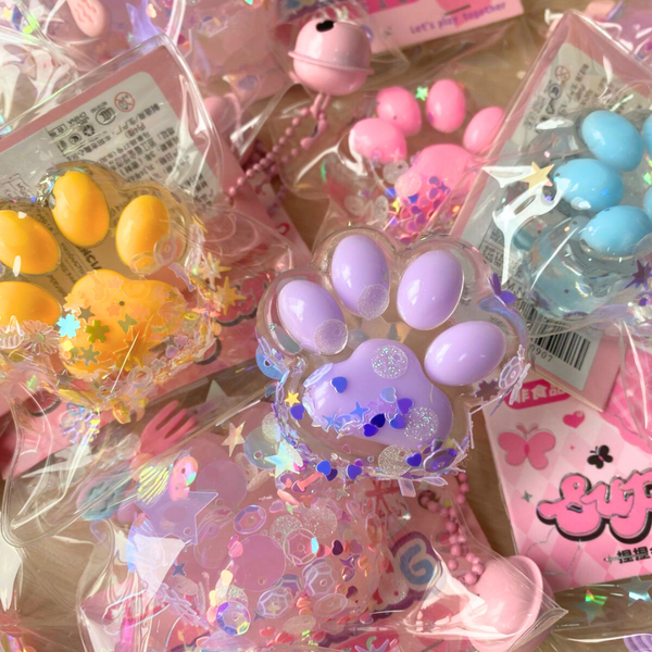 Squishy Patita De Gato Pegajosa Set De 2 Juguete Antiestrés