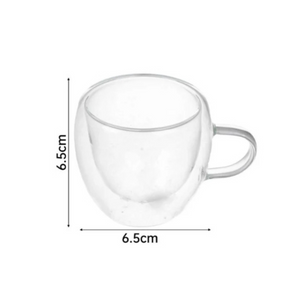 Set De 2 Tazas De Vidrio Doble Cubierta 80 Ml Mug
