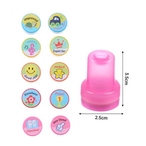 Set 10 Timbres Sellos Motivación Inglés Infantiles