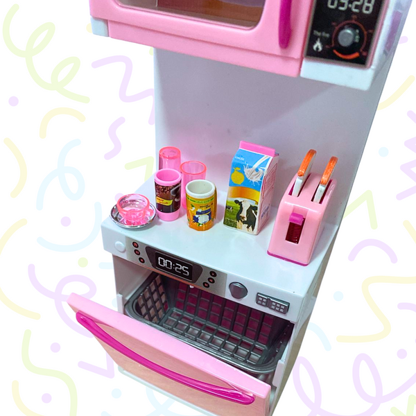 Cocina Para Muñecas Barbies De 30cm Luz Sonido