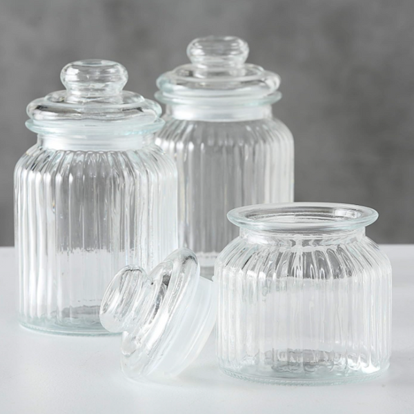 Frascos Vidrio Hermético Tarro Transparente Set De 2