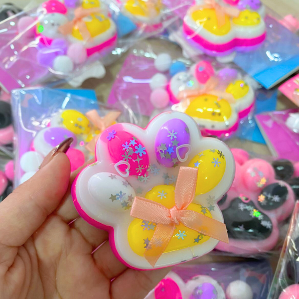 Squishy Pegajosa Patita De Gato Set De 2 Juguete Antiestrés